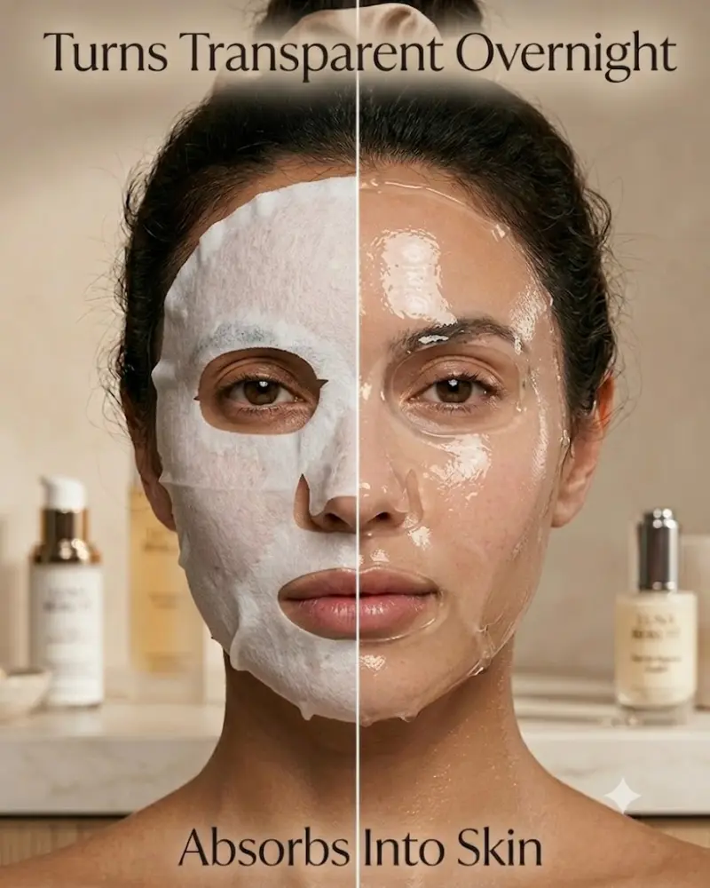 collagen mask turns transparent